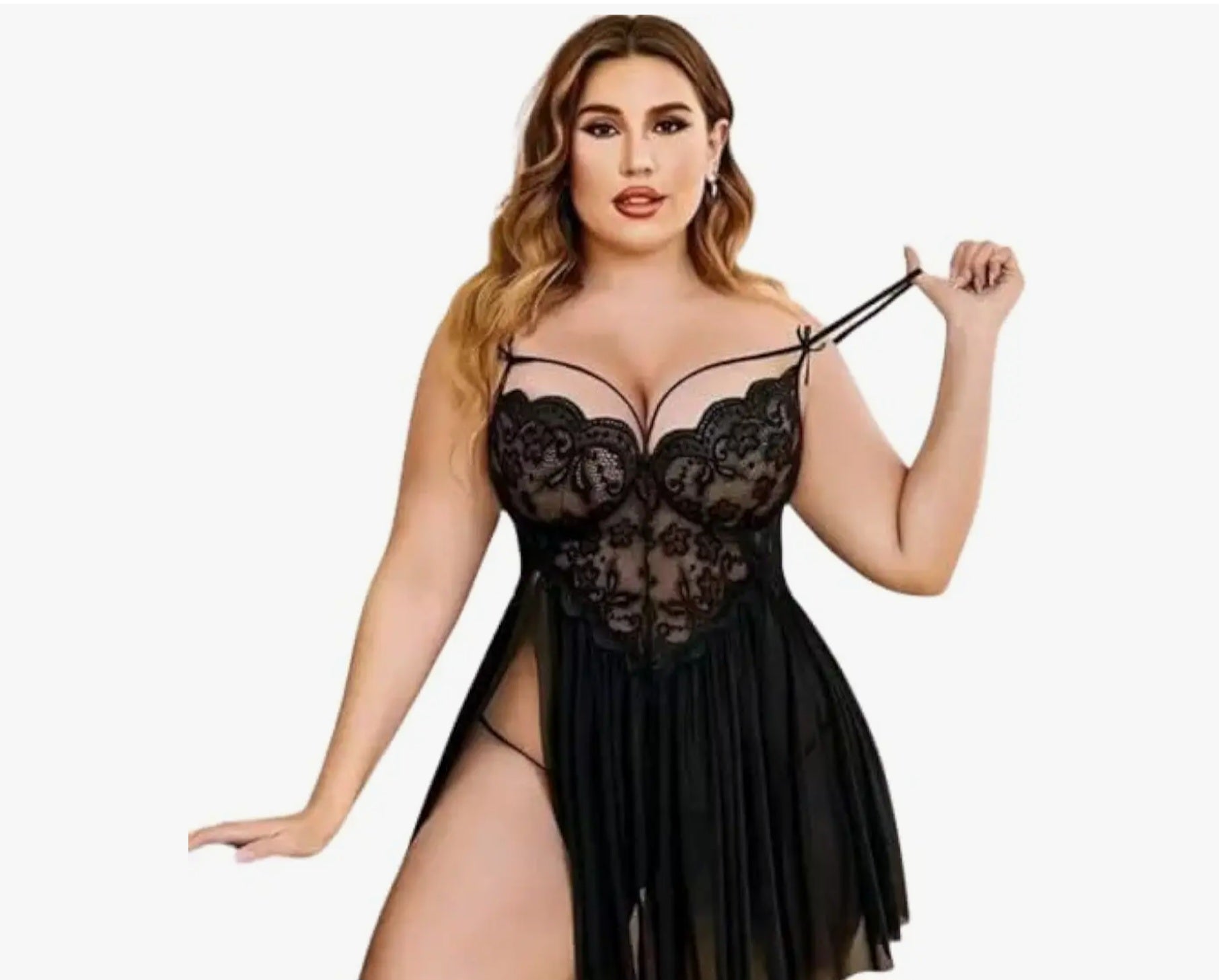 Black Lace Babydoll Lingerie Set