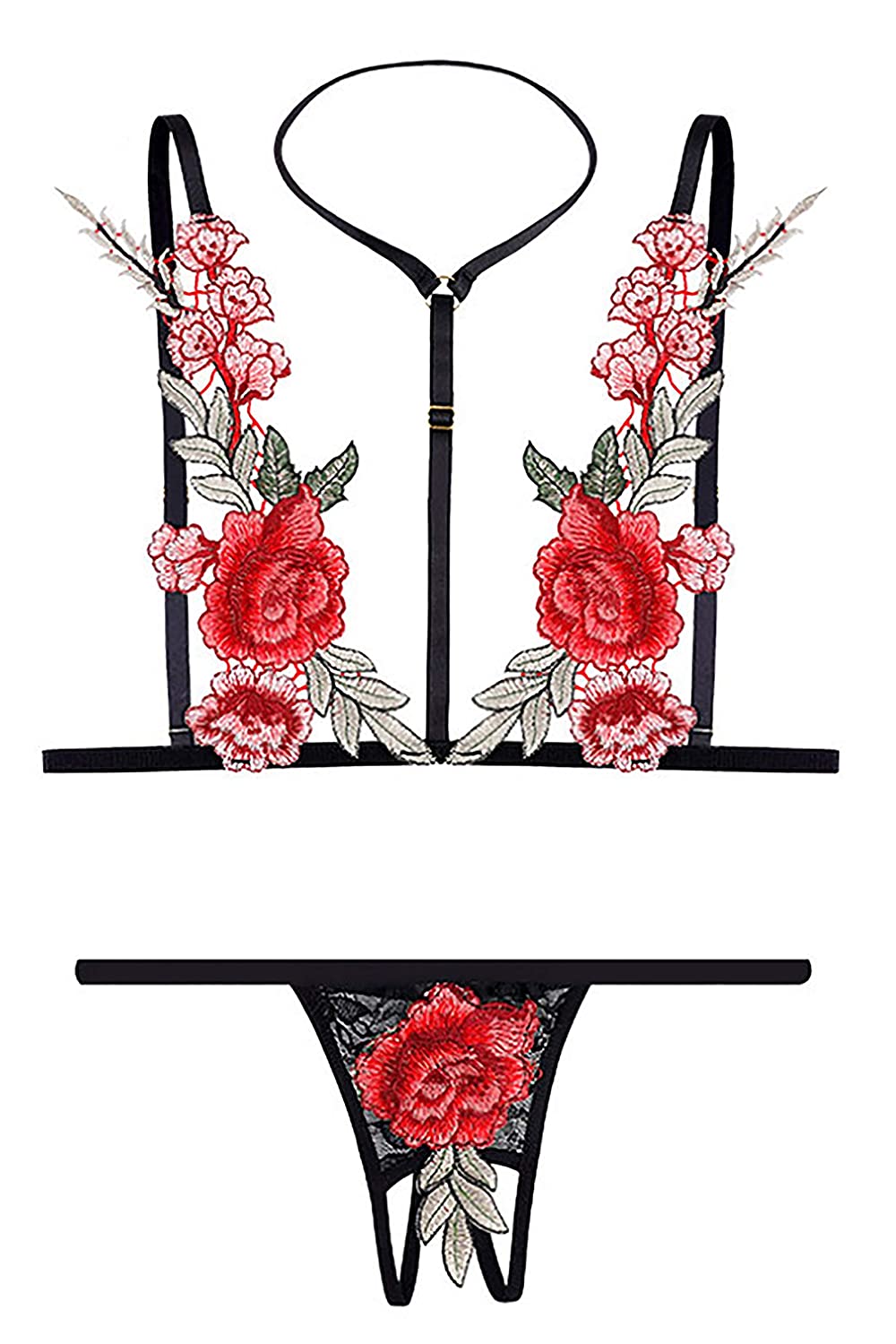 Exotic Floral Appliqu茅 Bikini set for Woman