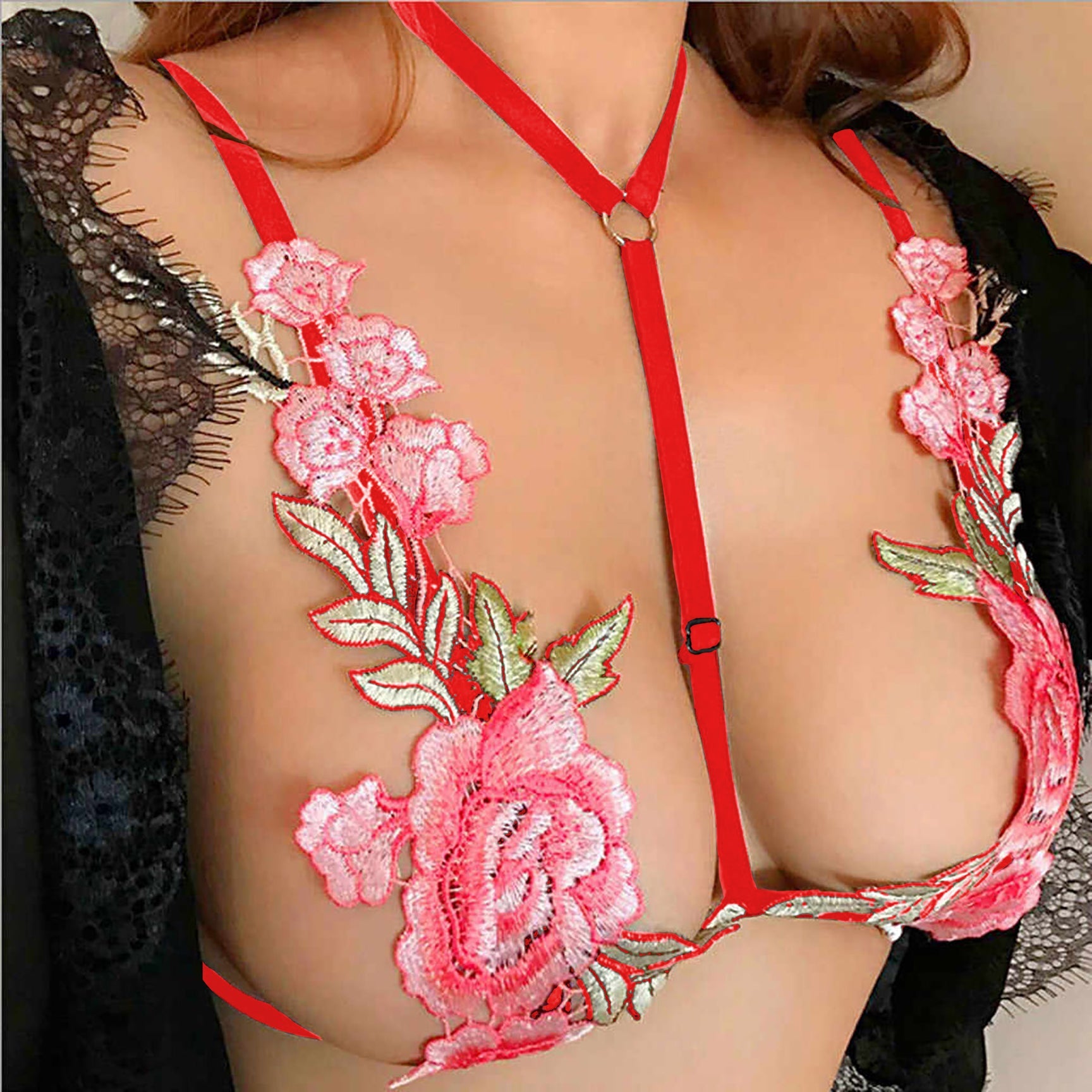 Exotic Floral Appliqu茅 Bikini set for Woman