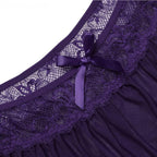 Purple Mini Chemise Babydoll Lingerie Set For Women