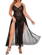 Black Long Gown Babydoll Dress For Women