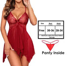 Maroon Honeylicious Babydoll Lingerie Set For Women