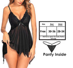 Black Honeylicious Babydoll Lingerie Set For Women