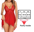 Red Honeylicious Babydoll Lingerie Set For Women