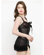 Black Honeymoon Babydoll lingerie Set For Women