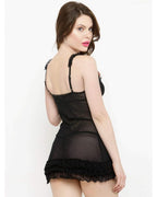 Black Honeymoon Babydoll lingerie Set For Women