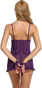Purple Handcuff Babydoll lingerie Set For Women