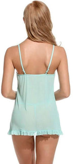 Blue Handcuff Babydoll Lingerie Set For Woman