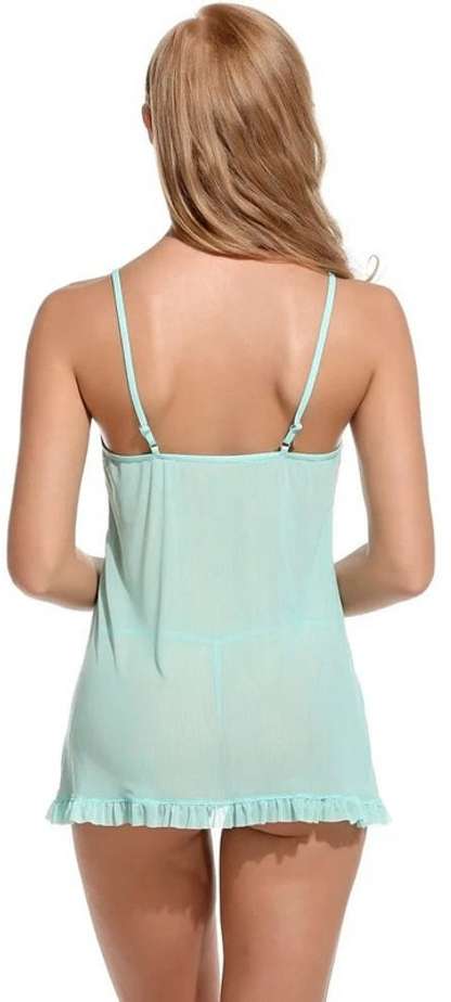 Blue Handcuff Babydoll Lingerie Set For Woman