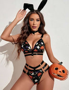 Multicolour Choker Lingerie Set For Women