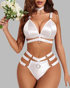 White Choker Lingerie Set For Women