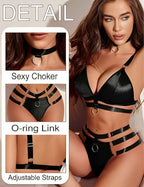 Black Choker Lingerie Set For Women