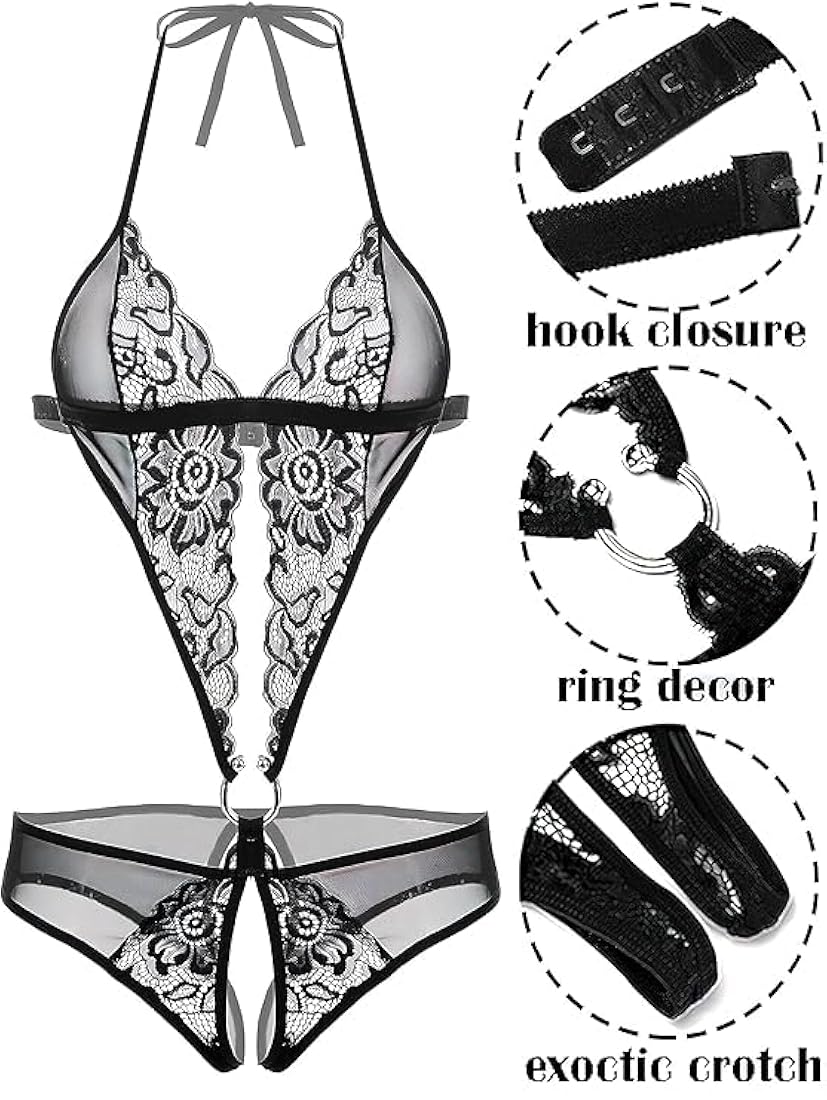 Black Leopard Babydoll Lingerie Set For Women