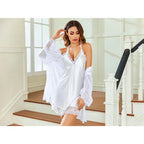 White Silken Sultry Night Dress For Women