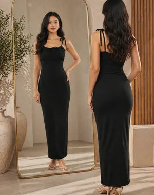Flairyx  Noir Elegance Black Bodycon Dress