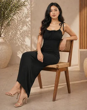 Flairyx  Noir Elegance Black Bodycon Dress