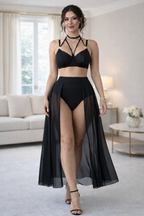 Black Rich Lust Self Design Babydoll lingerie Set