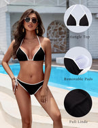 Midnight Edge Black Tie-Up Bikini Set