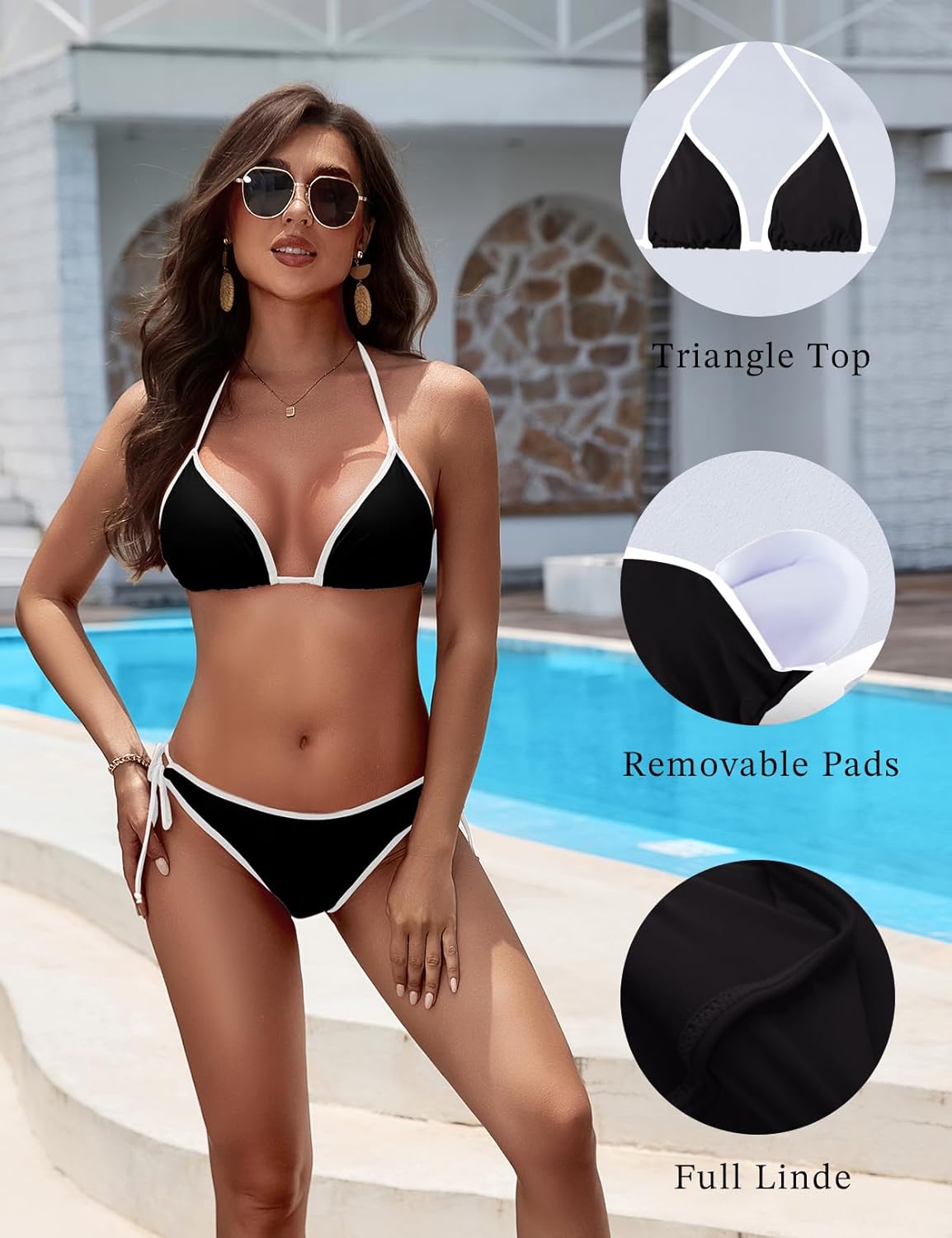 Midnight Edge Black Tie-Up Bikini Set
