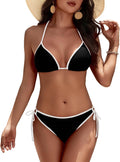 Midnight Edge Black Tie-Up Bikini Set