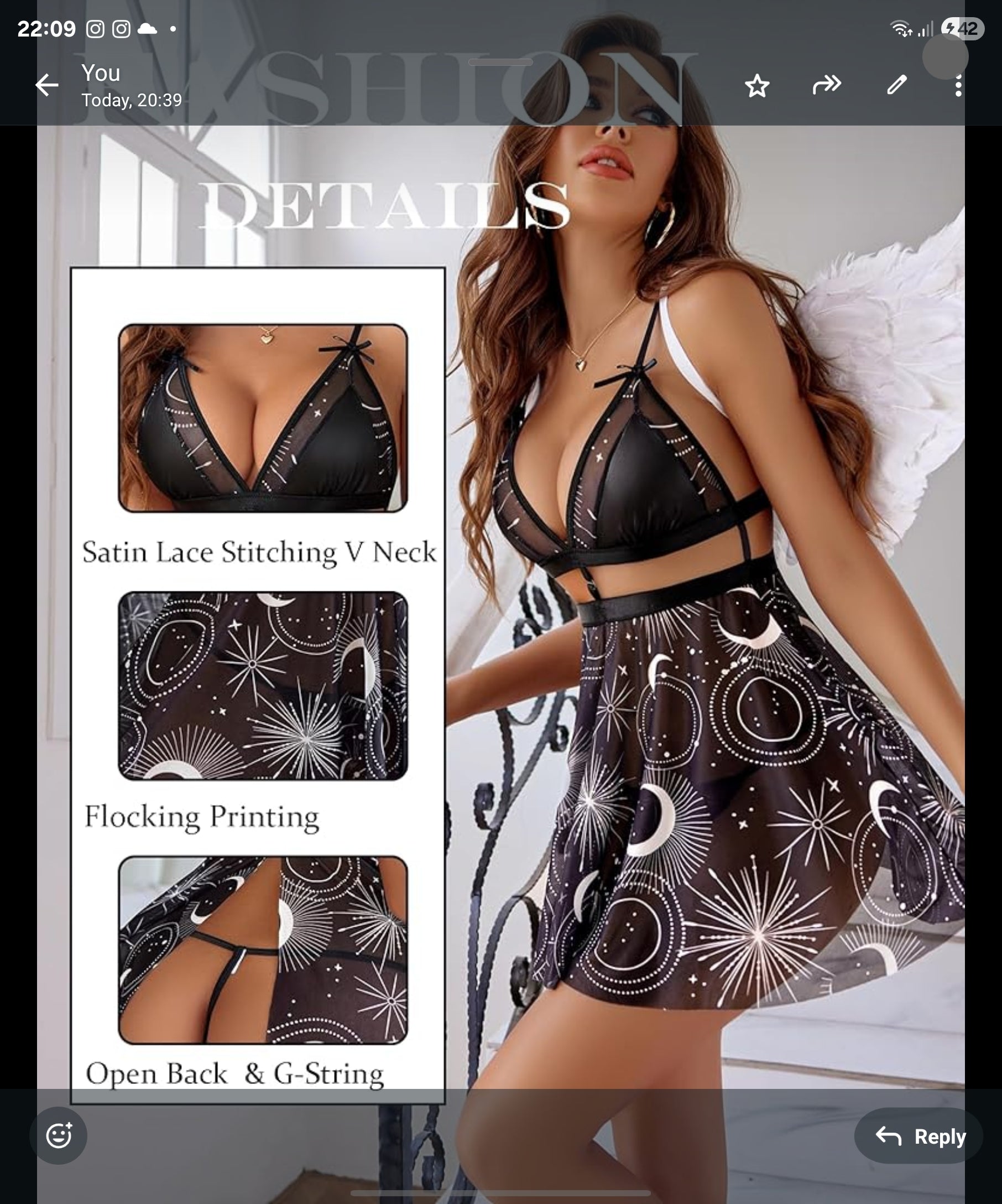 Midnight Galaxy Sheer Babydoll Night Dress