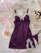 Plum Elegance Satin Slip Dress