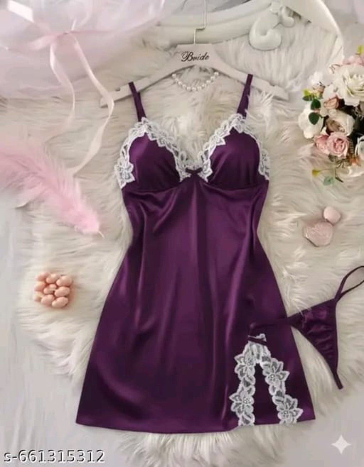 Plum Elegance Satin Slip Dress