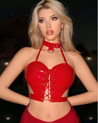 Red Desire Halter Dress For Woman