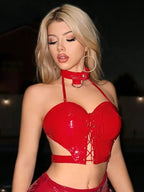 Red Desire Halter Dress For Woman